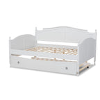 Lit de repos double style cottage avec lit gigogne escamotable