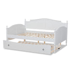 Lit de repos double style cottage avec lit gigogne escamotable