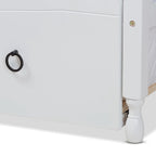 Lit de repos double style cottage avec lit gigogne escamotable