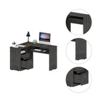 Bureau d'angle avec deux tiroirs, une étagère et un compartiment UC