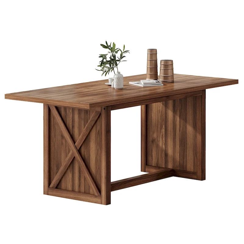 Grande table de salle à manger rustique de 180 cm pour 6 à 8 personnes