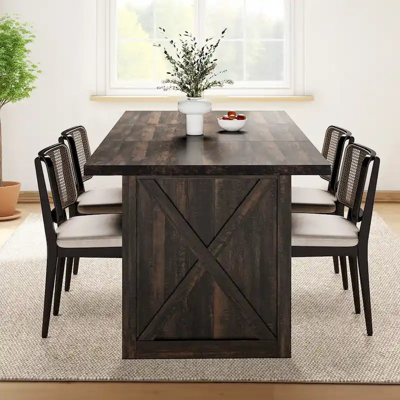 Grande table de salle à manger rustique de 180 cm pour 6 à 8 personnes