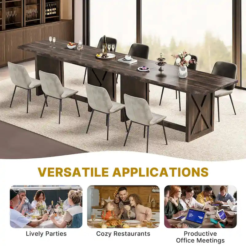 Grande table de salle à manger rustique de 180 cm pour 6 à 8 personnes