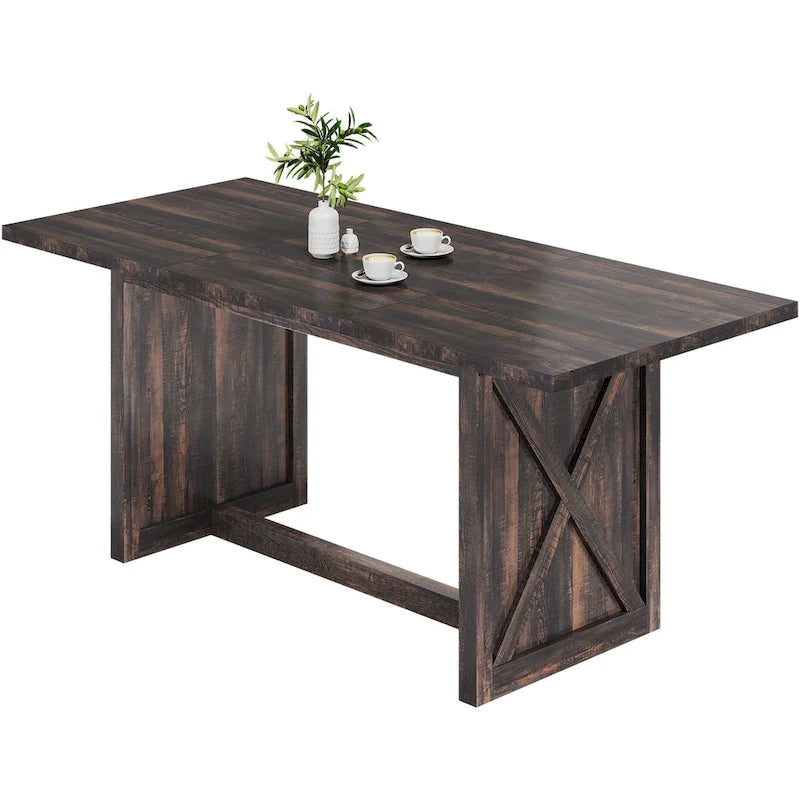 Grande table de salle à manger rustique de 180 cm pour 6 à 8 personnes