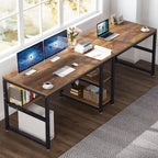 Bureau pour deux personnes de 200 cm avec étagère