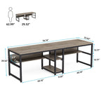 Bureau pour deux personnes de 200 cm avec étagère