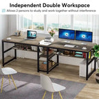 Bureau pour deux personnes de 200 cm avec étagère