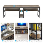 Bureau pour deux personnes de 200 cm avec étagère