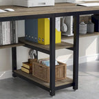 Bureau pour deux personnes de 200 cm avec étagère