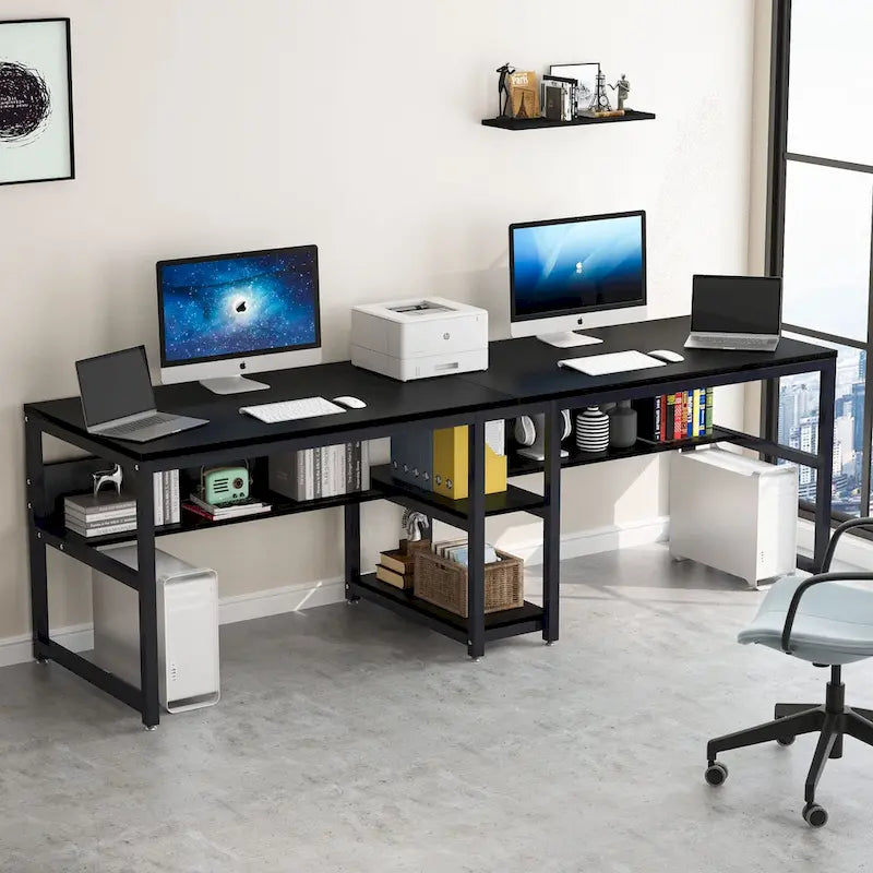 Bureau pour deux personnes de 200 cm avec étagère