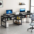 Bureau pour deux personnes de 200 cm avec étagère