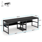 Bureau pour deux personnes de 200 cm avec étagère
