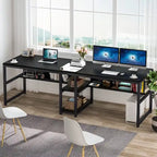 Bureau pour deux personnes de 200 cm avec étagère