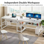 Bureau pour deux personnes de 200 cm avec étagère