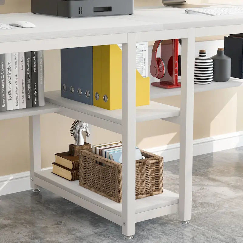 Bureau pour deux personnes de 200 cm avec étagère