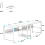 Bureau pour deux personnes de 200 cm avec étagère