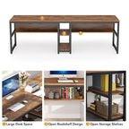 Bureau pour deux personnes de 200 cm avec étagère