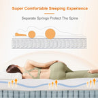 Cadre de lit réglable avec matelas hybride en mousse à mémoire de forme de 35,5 cm