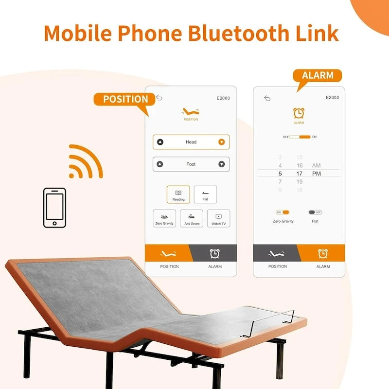 Cadre de lit réglable avec matelas hybride en mousse à mémoire de forme de 35,5 cm