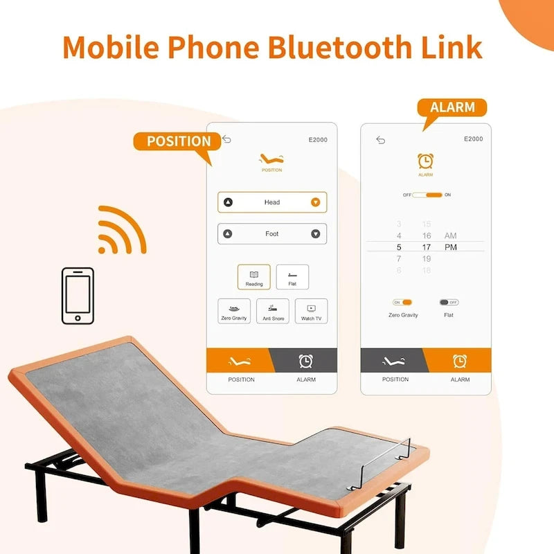 Cadre de lit réglable avec matelas hybride en mousse à mémoire de forme de 35,5 cm