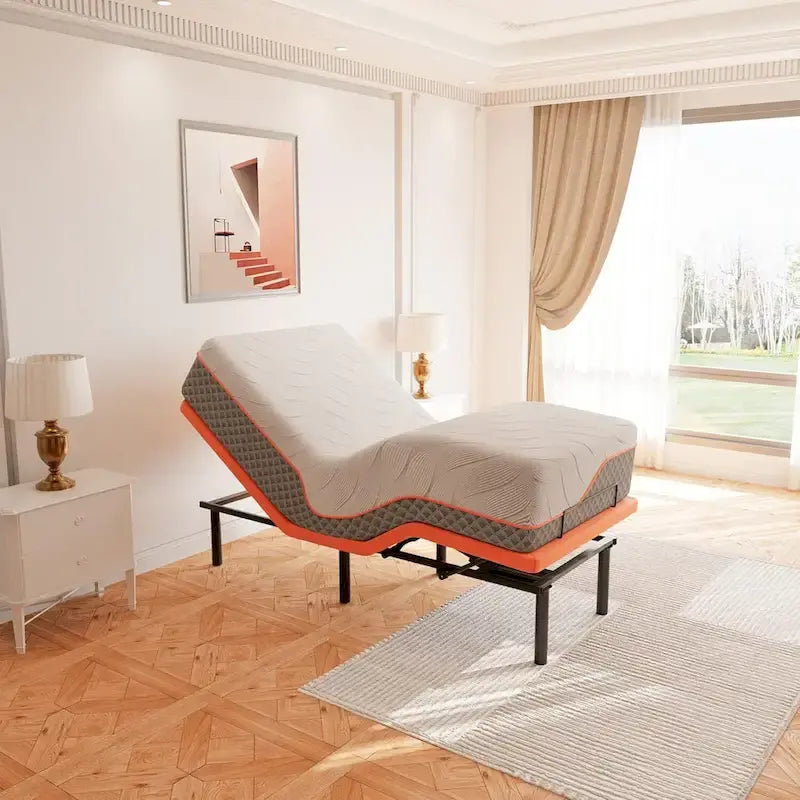 Cadre de lit réglable avec matelas hybride en mousse à mémoire de forme de 35,5 cm