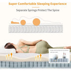 Cadre de lit réglable avec matelas hybride en mousse à mémoire de forme de 35,5 cm