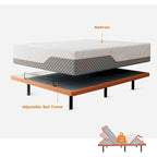 Cadre de lit réglable avec matelas hybride en mousse à mémoire de forme de 35,5 cm