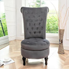 Chaise de coiffeuse à dossier haut en velours, largeur 20 po