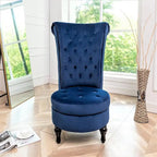 Chaise de coiffeuse à dossier haut en velours, largeur 20 po