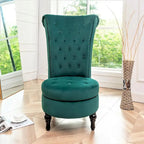 Chaise de coiffeuse à dossier haut en velours, largeur 20 po