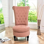 Chaise de coiffeuse à dossier haut en velours, largeur 20 po