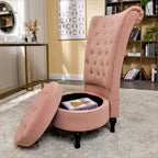 Chaise de coiffeuse à dossier haut en velours, largeur 20 po