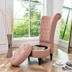 Chaise de coiffeuse à dossier haut en velours, largeur 20 po
