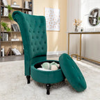 Chaise de coiffeuse à dossier haut en velours, largeur 20 po