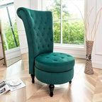 Chaise de coiffeuse à dossier haut en velours, largeur 20 po