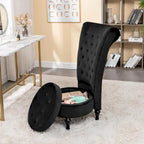 Chaise de coiffeuse à dossier haut en velours, largeur 20 po