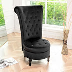 Chaise de coiffeuse à dossier haut en velours, largeur 20 po