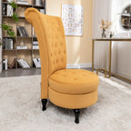Chaise de coiffeuse à dossier haut en velours, largeur 20 po