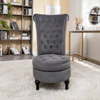 Chaise de coiffeuse à dossier haut en velours, largeur 20 po