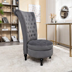 Chaise de coiffeuse à dossier haut en velours, largeur 20 po