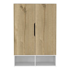 Armoire deux portes avec étagères ouvertes et tringle à vêtements