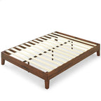 Lit plateforme antique en bois massif Espresso