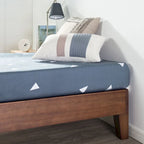 Lit plateforme antique en bois massif Espresso