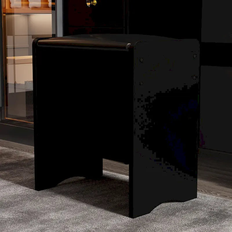 Coiffeuse 5 tiroirs avec miroir lumineux, rose/noir, 52H