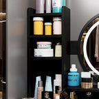 Coiffeuse 5 tiroirs avec miroir lumineux, rose/noir, 52H