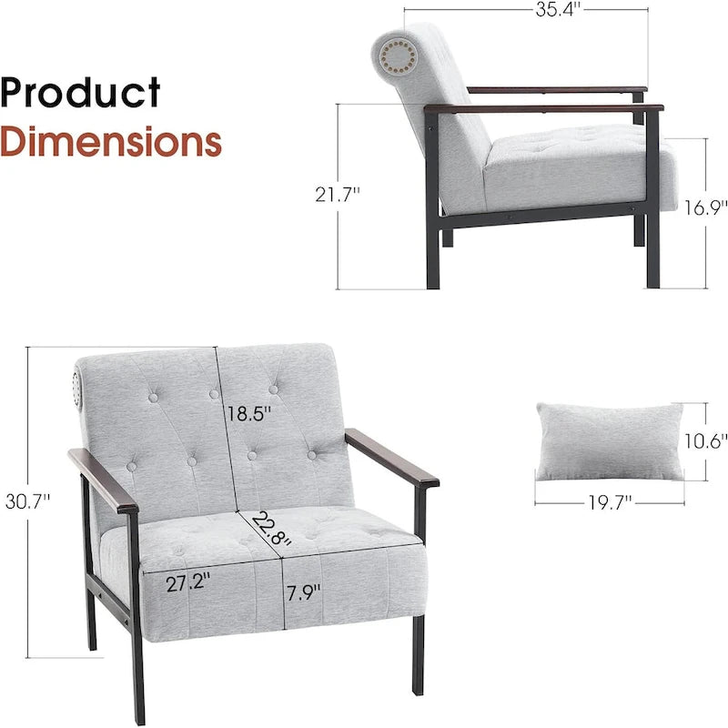 Fauteuil d'appoint ergonomique moderne, Chenille