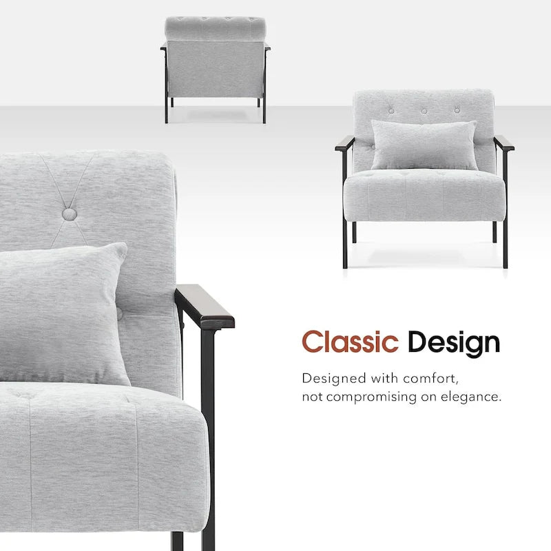 Fauteuil d'appoint ergonomique moderne, Chenille