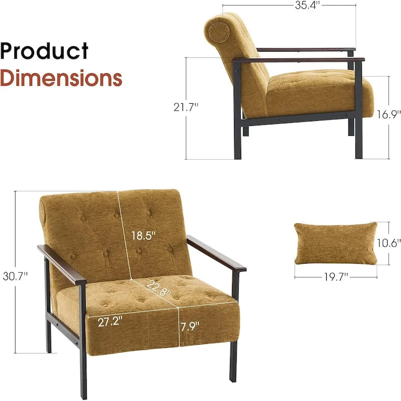Fauteuil d'appoint ergonomique moderne, Chenille