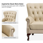 Fauteuil en cuir véritable avec clous décoratifs et coussin amovible