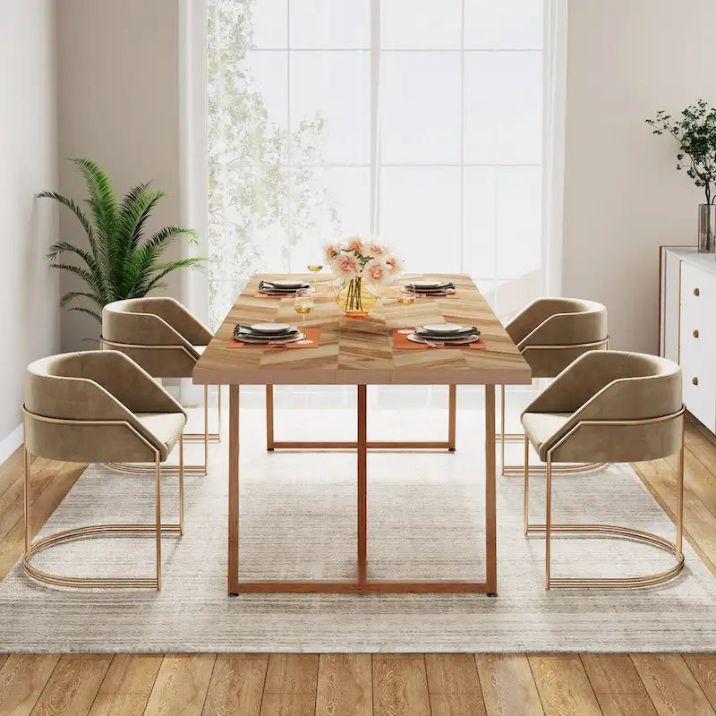 Table à manger rectangulaire en bois de style ferme de 71 po